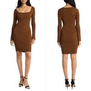 Donna Morgan | Square Neck Long Sleeve Ribbed Sweater Dress | Sz XS